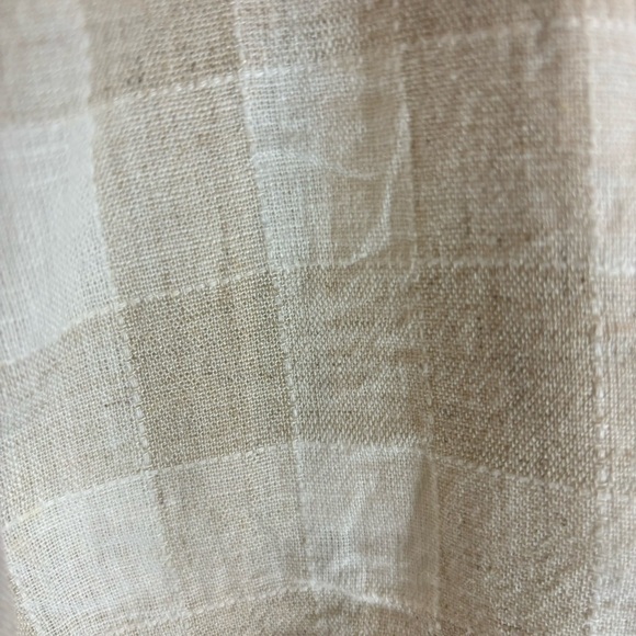 MADEWELL Sz 0 Linen Viscose Cotton Checkered High Rise Cuffed Pleated Shorts - Picture 3 of 7